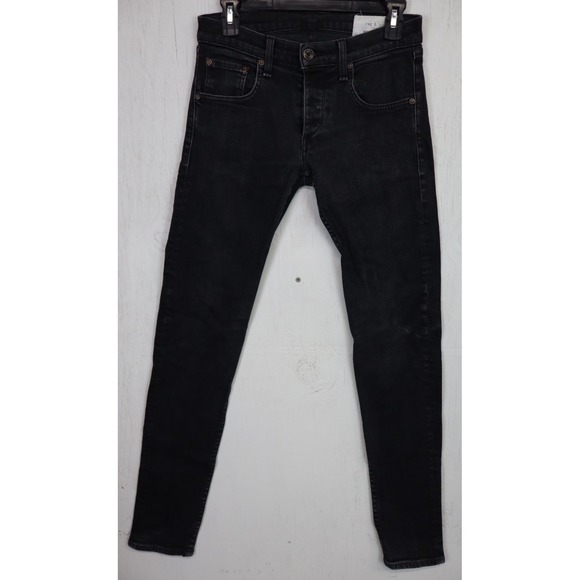 Mens Rag & Bone Jeans Co Black Pants Cotton Size 30x32 Stretch Skinny Leg Fit 1 - Picture 1 of 9